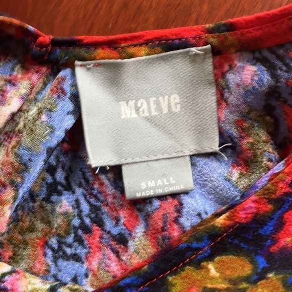 Anthropologie Red Maeve Medallion shift dress - Picture 4 of 6